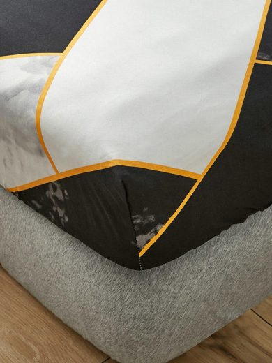 Bonenjoy Fitted Sheet With Elastic Queen/King Size Bed Cover For Bedroom Geometric Style Mattress Covers Sheets(no pillowcase) - Image 2