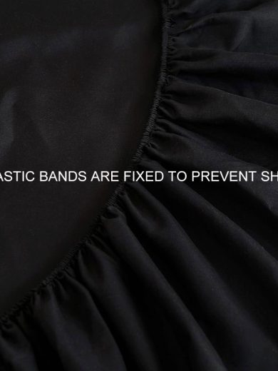 MIDSUM Black Bed Cover Full King Size Fitted Sheet Soft Skin Friendly Bed Sheet Mattress Protector Home Bedspread For Double Bed - Image 5